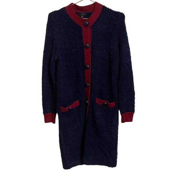 J. Crew Long Contrast Trim Button Down Cardigan Size XS - Picture 2 of 7